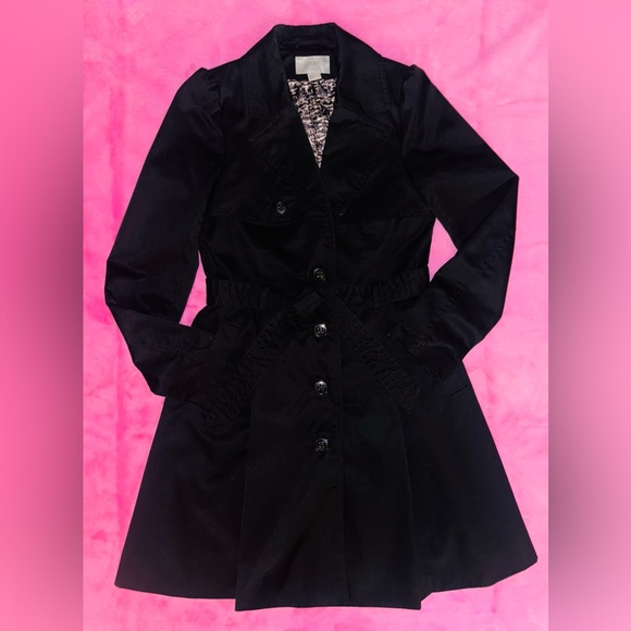 H&M Black Twill Trench Coat - Picture 3 of 4